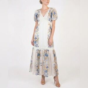 FLORAL MAXI DRESS PUFF SLEEVE EMPIRE WAIST